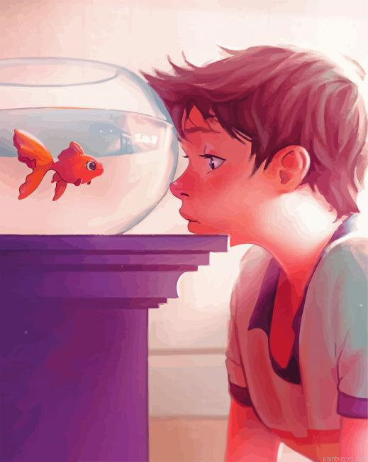 Boy And His Fish Painting By Numberss.png