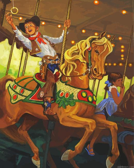 Boy On Carousel Painting By Numberss.png