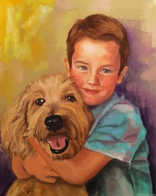 Boy With Dog Painting By Numberss.png