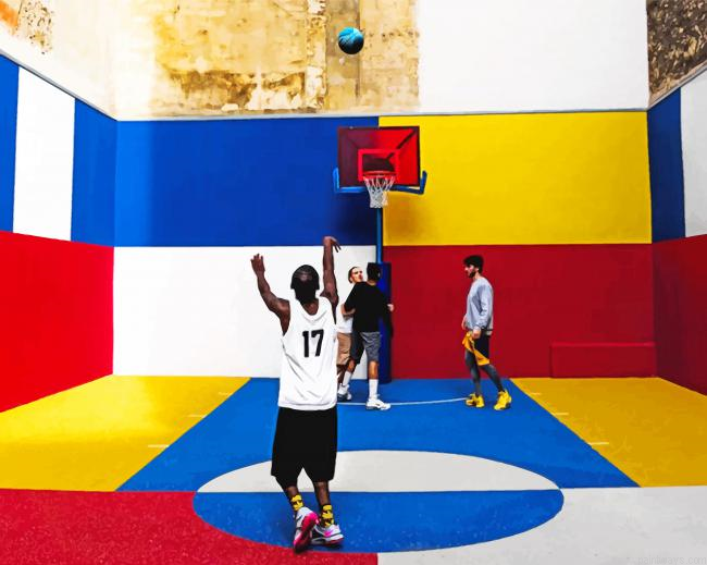 Boys Playing Basket Ball New Painting By Numberss.png