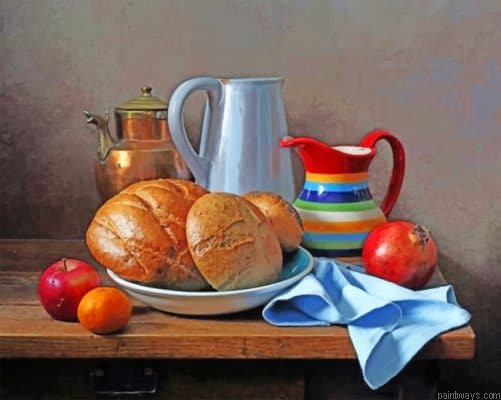 Bread And Fruits Painting By Numbers.png
