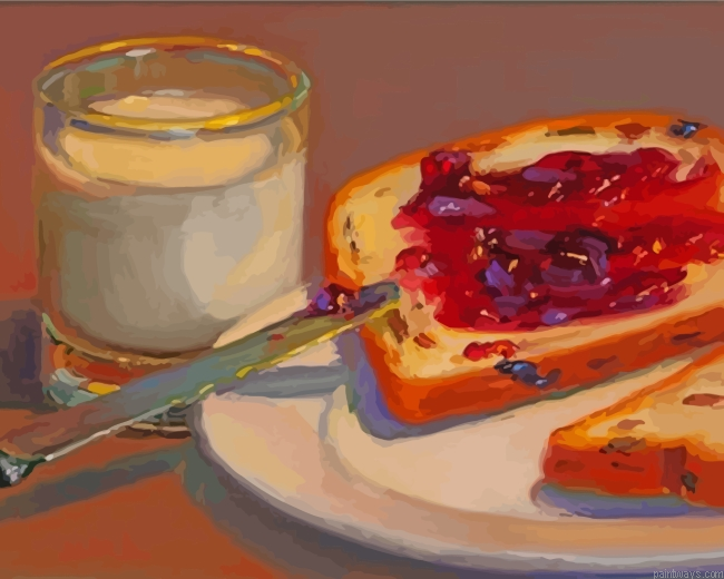 Bread And Milk Still Life Painting By Numbers.png