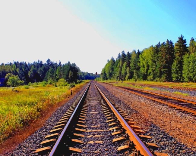 Brown Train Rails Painting By Numberss.png