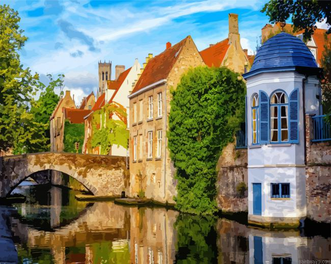 Bruges Riverside Buildings Painting By Numberss.png
