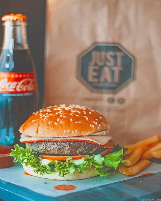 Burger Fast Food New Painting By Numberss.png