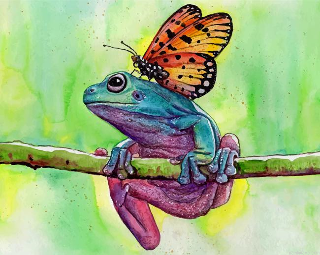 Butterfly On Frog Painting By Numbers.png