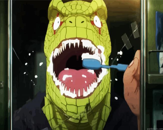Caiman Brushing His Tooth Painting By Numberss.png