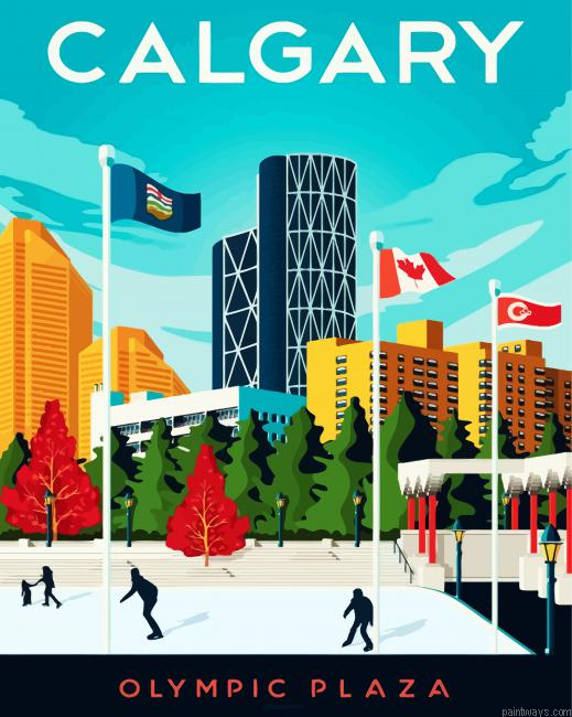 Calgary Olympic Plaza Poster Painting By Numberss.png