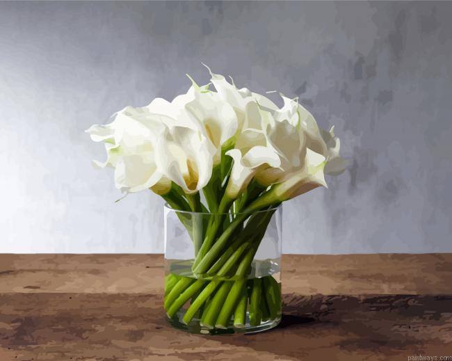 Calla Lilies In Glass Vase Painting By Numberss.png
