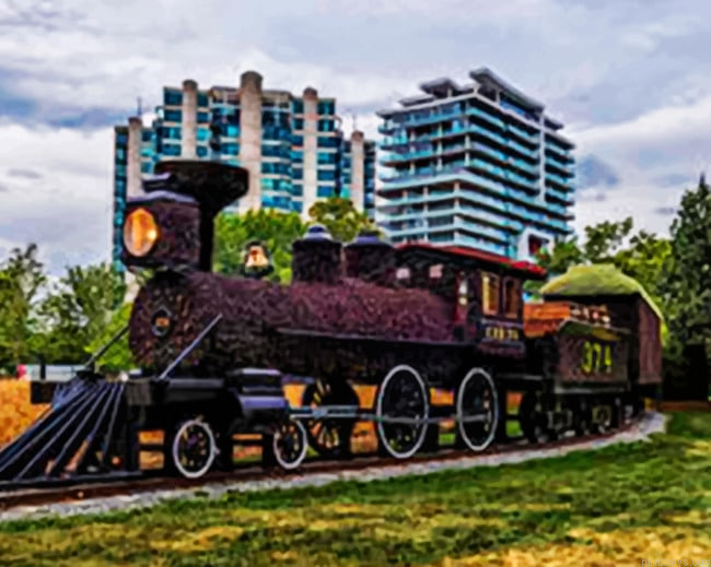 Canadian Old Train Painting By Numberss.png
