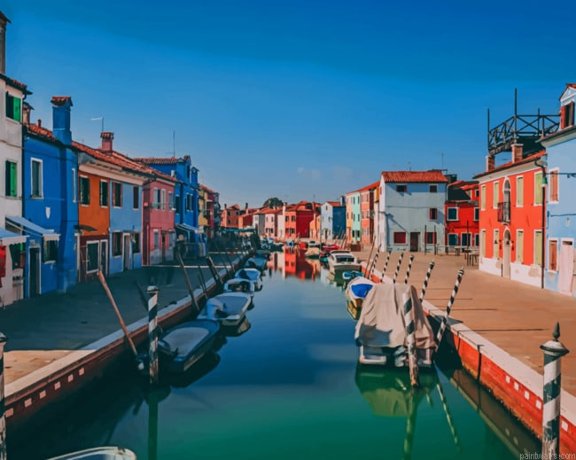 Canoes In Italian Canals Cities Painting By Numberss.png