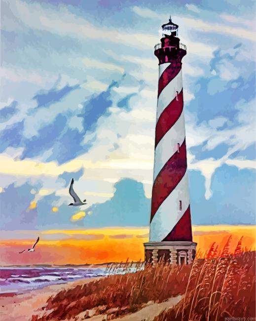 Cape Hatteras Light Sunset Painting By Numbers.png