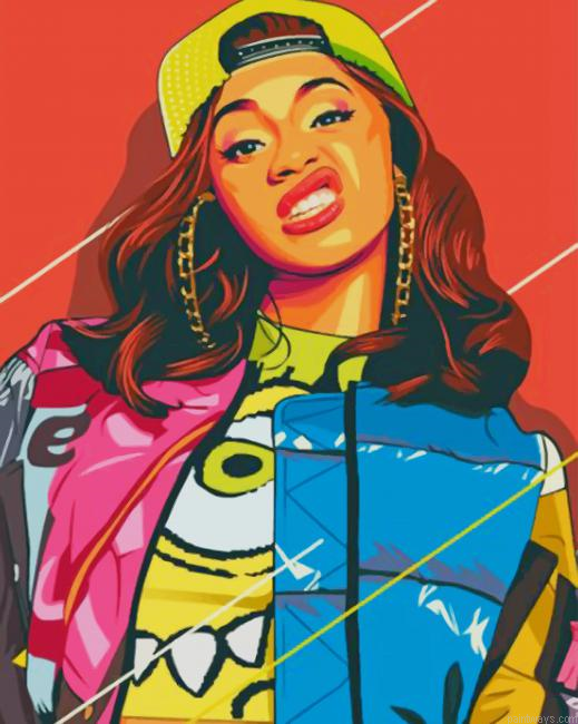 Cardi B Rapper New Painting By Numberss.png