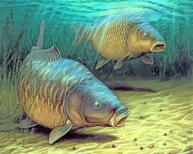 Carp Fishes Painting By Numberss.png