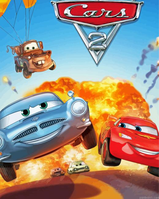 Cars 2 Poster Painting By Numberss.png