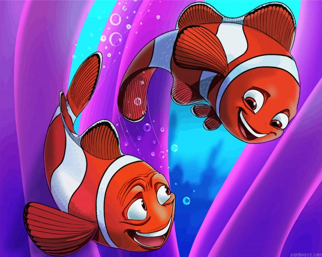 Cartoon Clownfish Painting By Numberss.png