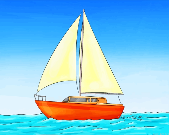 Cartoon Sailboat Painting By Numberss.png