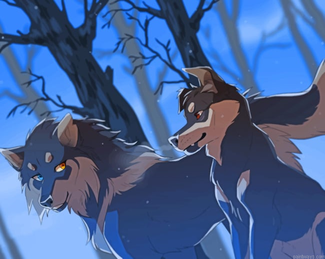 Cartoon Wolves Animals Painting By Numberss.png