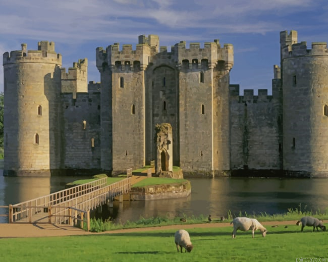 Castle In The Water Buildings Painting By Numberss.png