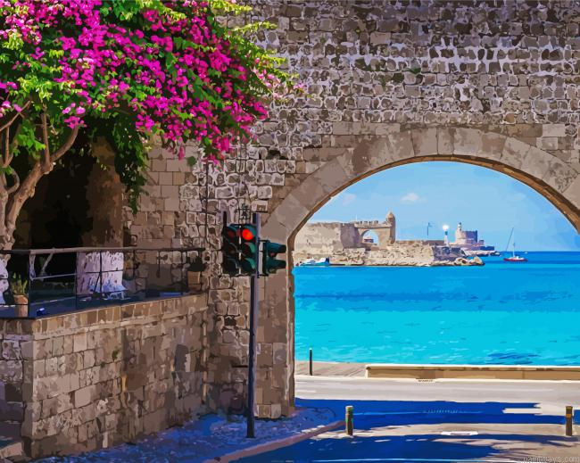 Castle Of Rhodes Old Town Painting By Numberss.png