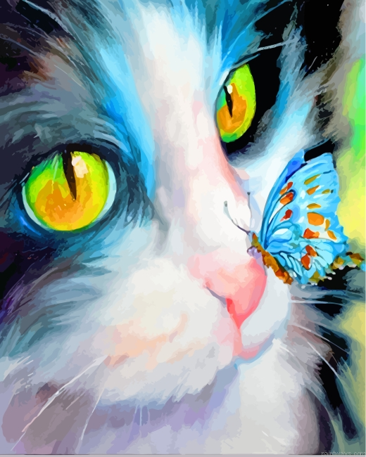 Cat And Butterfly Painting By Numbers.png