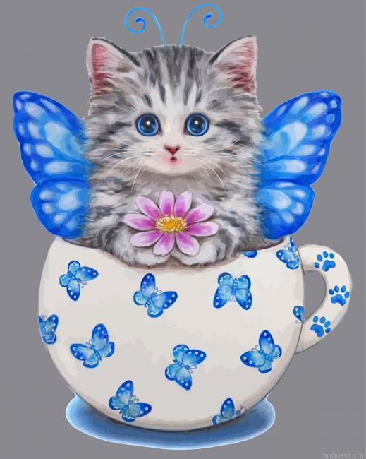 Cat Butterfly Painting By Numbers.png