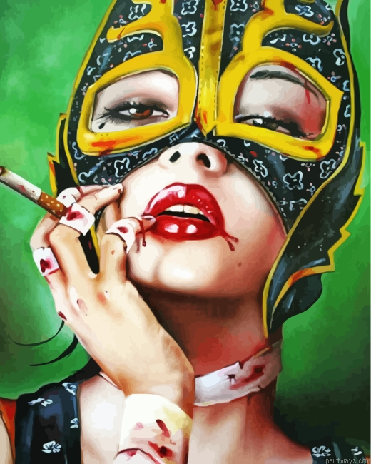 Cat Woman Smoking Painting By Numbers.png