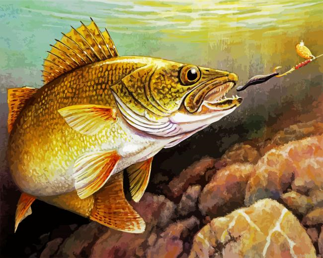 Catching Walleye Fish Painting By Numberss.png