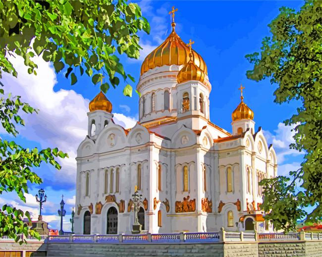 Cathedral Of Christ The Saviour Moscow Painting By Numberss.png