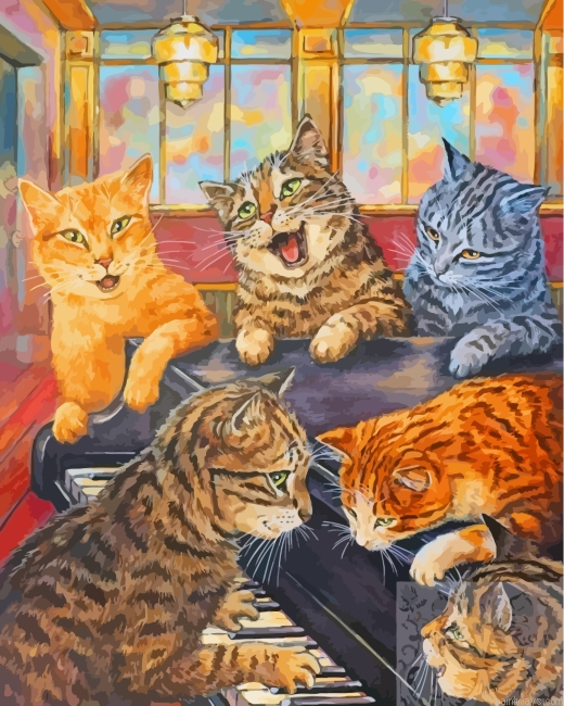 Cats Enjoying Their Time Painting By Numbers.png