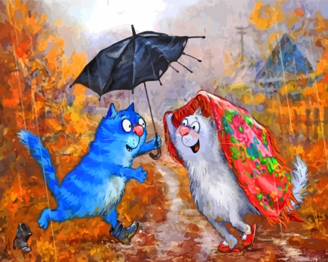 Cats In Rain Painting By Numbers.png