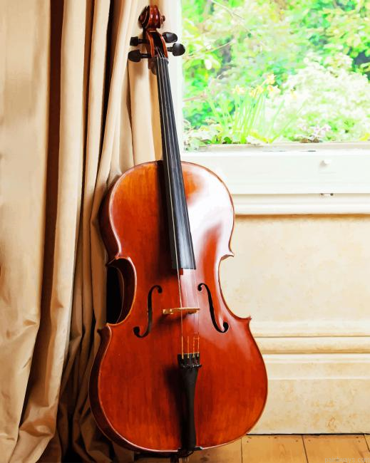 Cello Music Instrument New Painting By Numberss.png