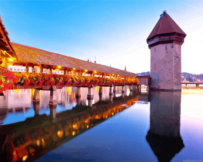 Chapel Bridge Reflection Painting By Numberss.png