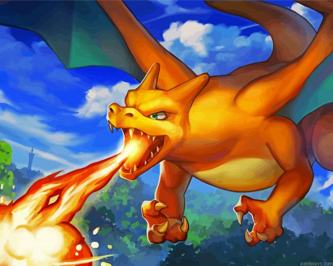 Charizard Character Painting By Numberss.png