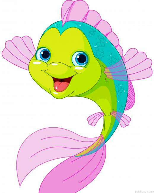 Cheerful Fish Painting By Numberss.png
