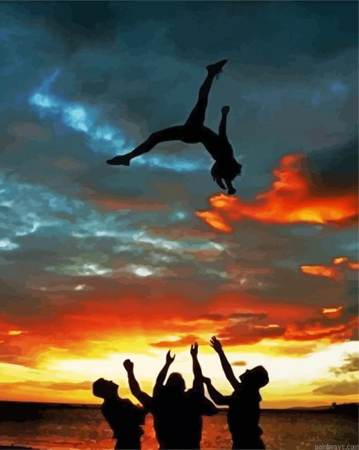 Cheerleading Silhouette Painting By Numberss.png