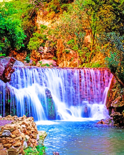 Chefchaouen Waterfall Morocco Painting By Numberss.png