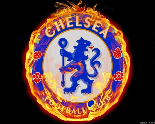 Chelsea Logo On Fire Painting By Numberss.png