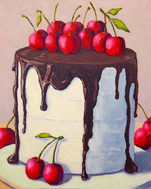 Cherry Chocolate Cake Painting By Numbers.png