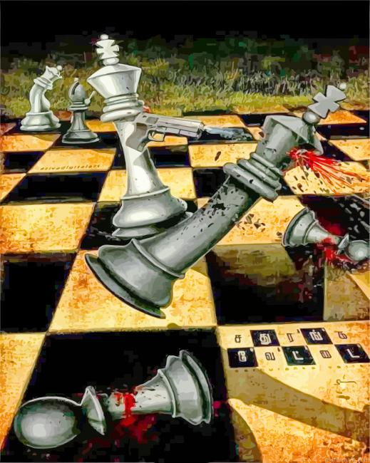 Chess Board War Painting By Numberss.png