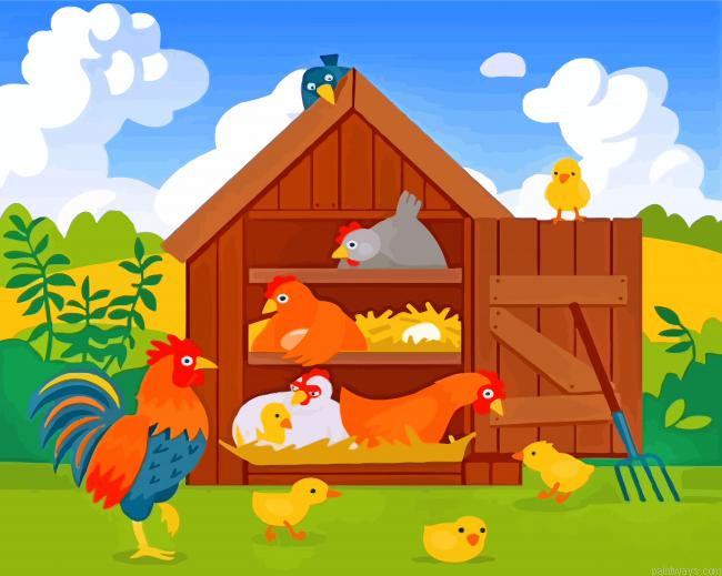 Chickens And Chicks Painting By Numberss.png