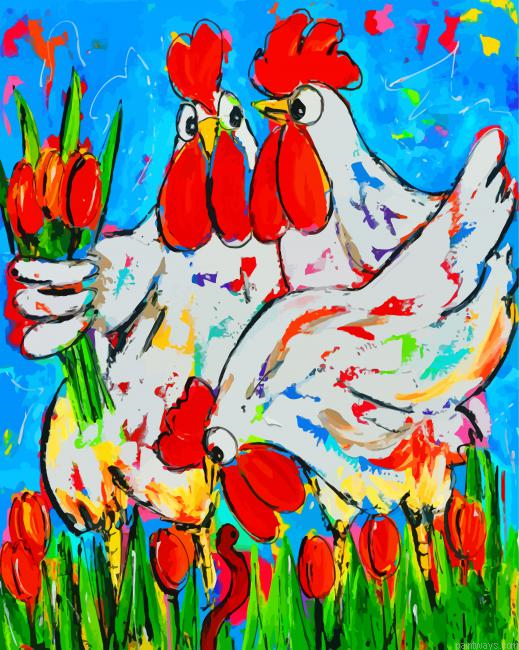 Chickens Art Painting By Numbers.png