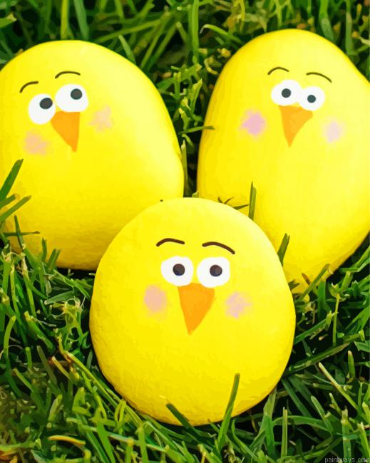 Chicks Painted Rocks Painting By Numberss.png