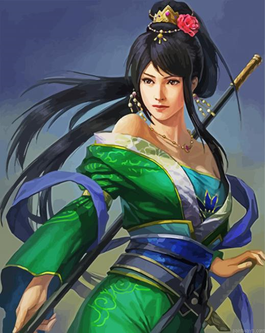 Chinese Warrior Lady Painting By Numberss.png