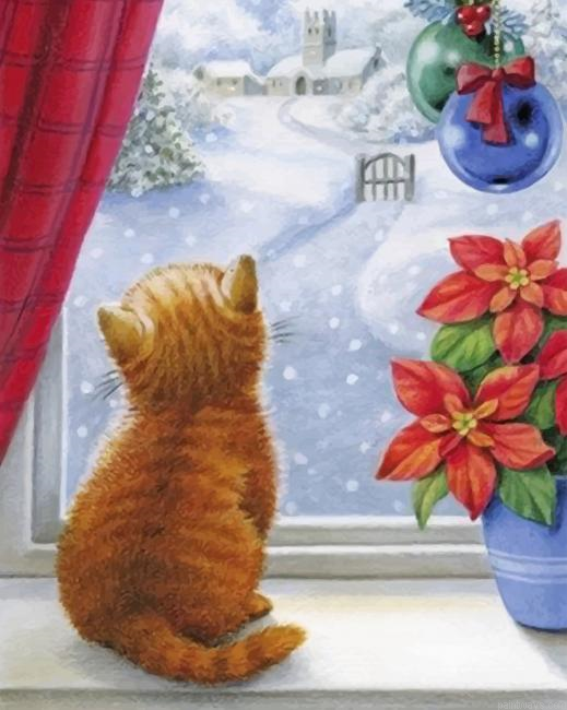 Christmas Cat New Painting By Numberss.png