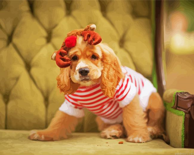 Christmas Cocker Spaniel Painting By Numberss.png