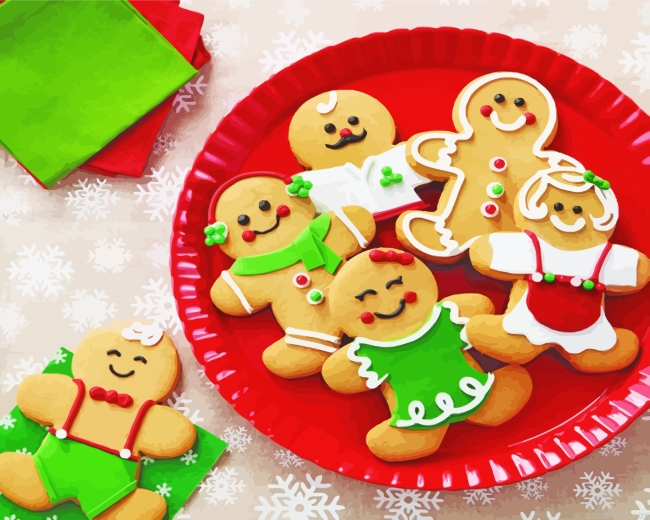 Christmas Gingerbread Man Cookies Painting By Numberss.png