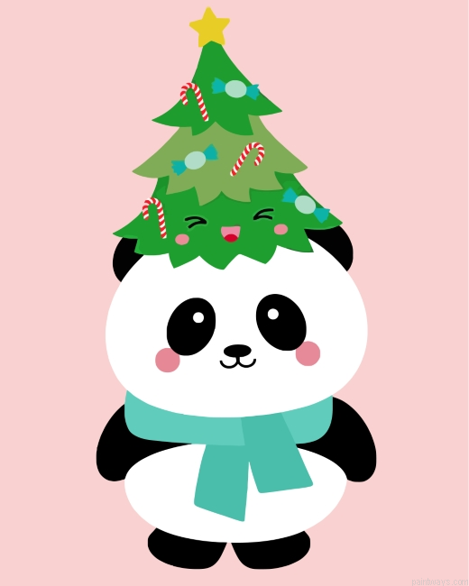 Christmas Panda Painting By Numbers.png