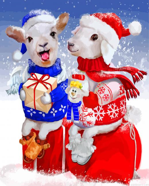 Christmas Sheep Painting By Numberss.png
