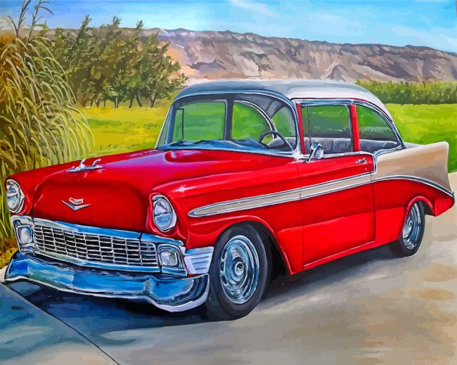 Classic Red Car Painting By Numbers.png